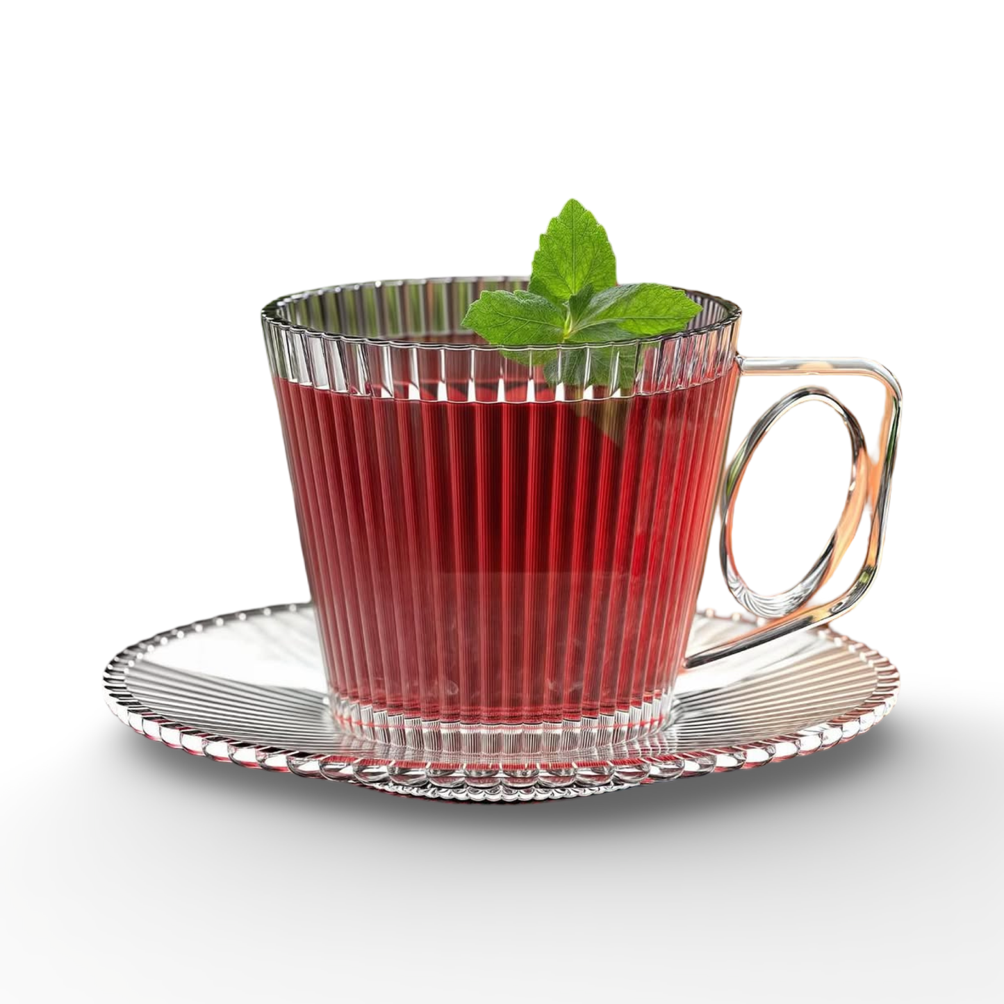 Striped Glass Tea Cup 6Pcs