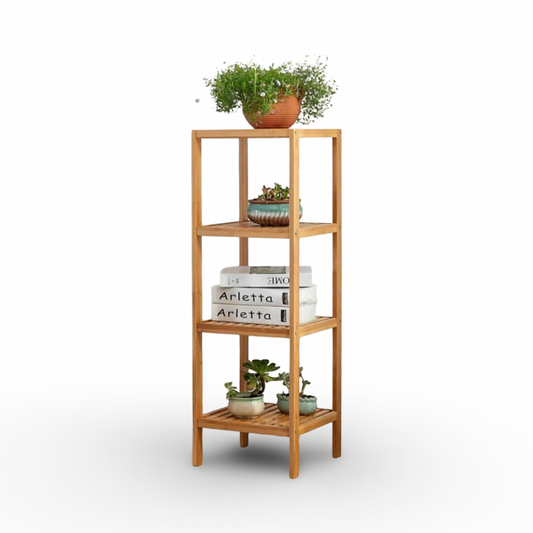 4 Tier Solid Bamboo Rack Organizer