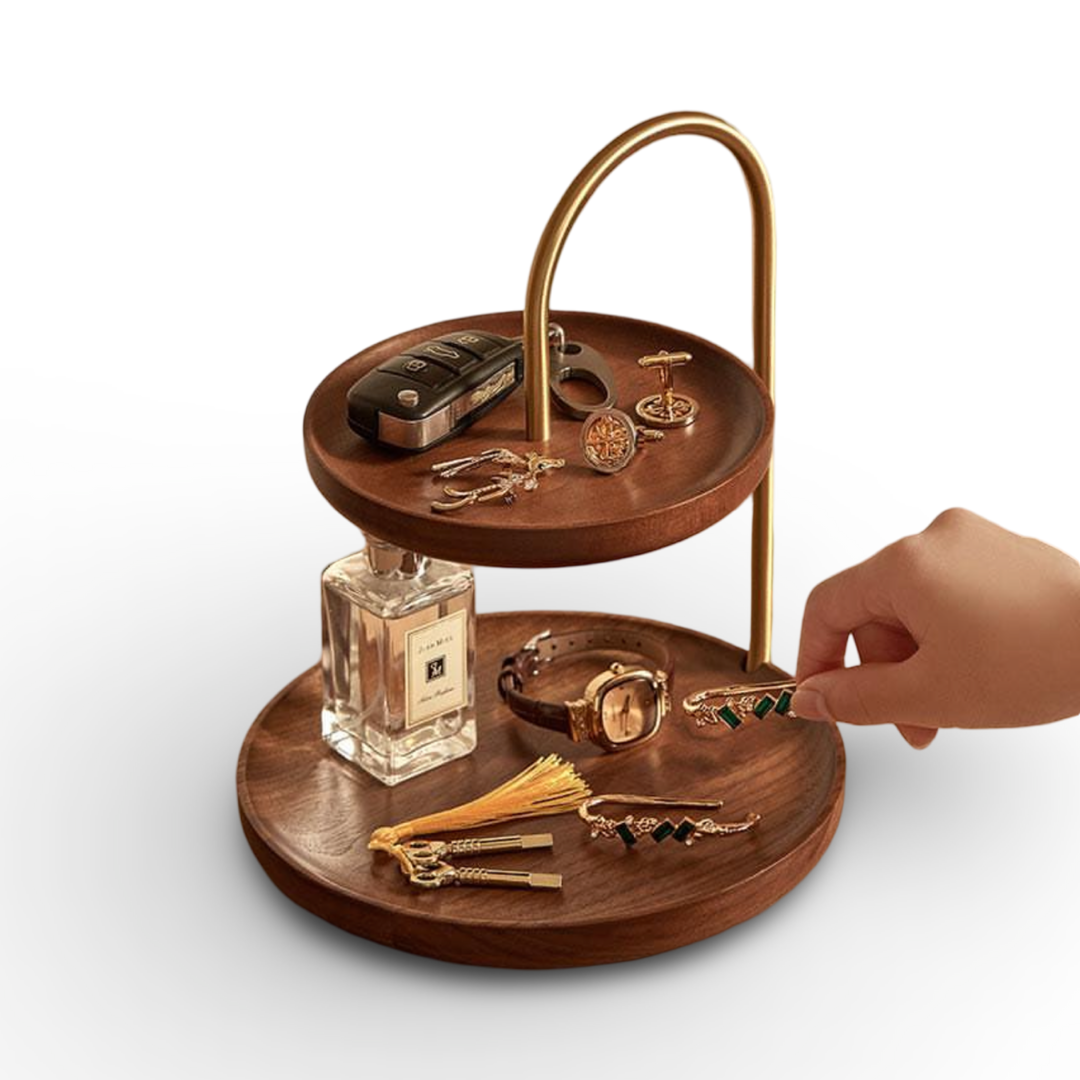 2-Tier Round Multifunctional Tray Stand