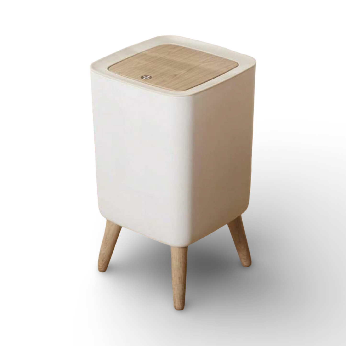 Plastic Covered Trash Can With Push Button