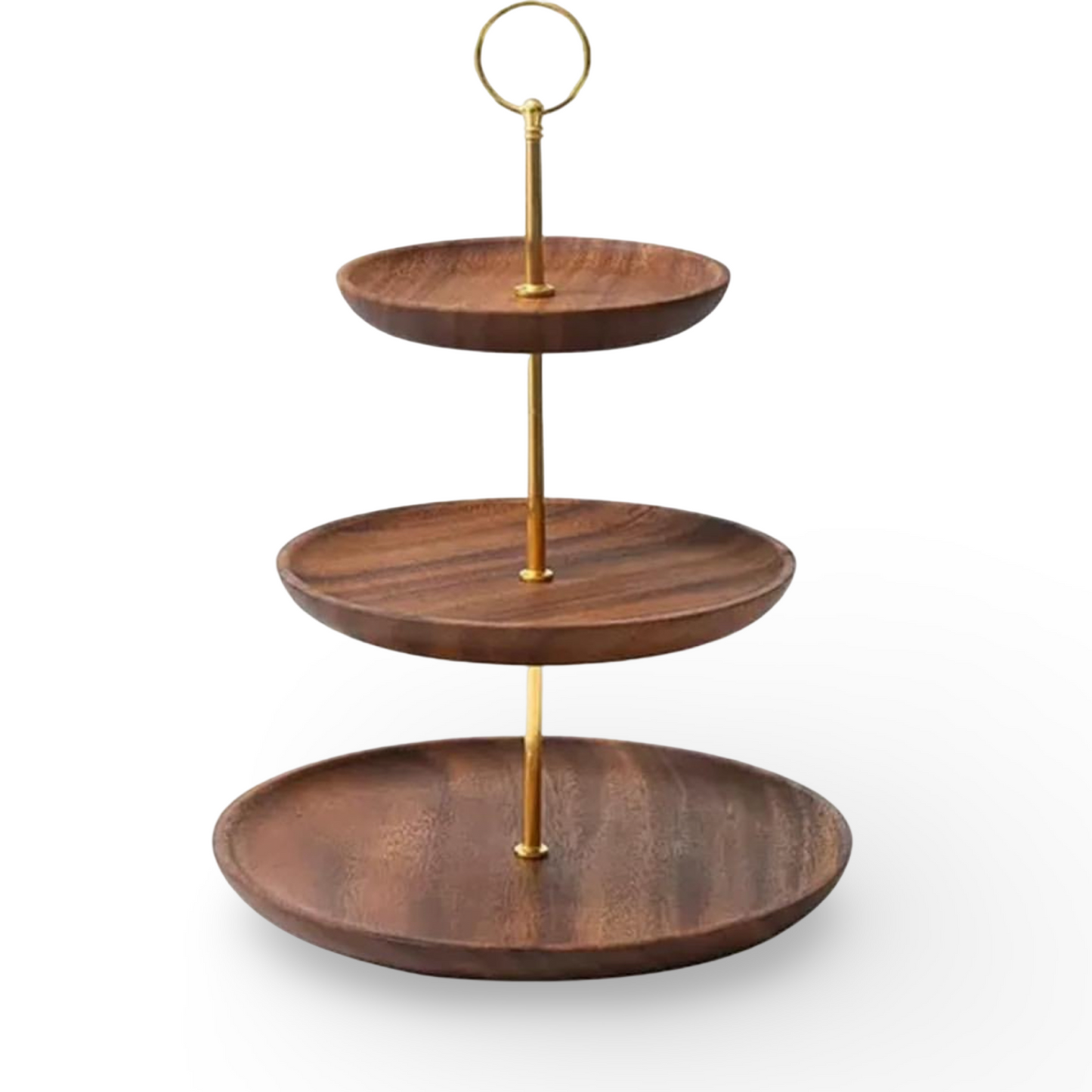 Round Metal Storage Basket With Wooden Handle