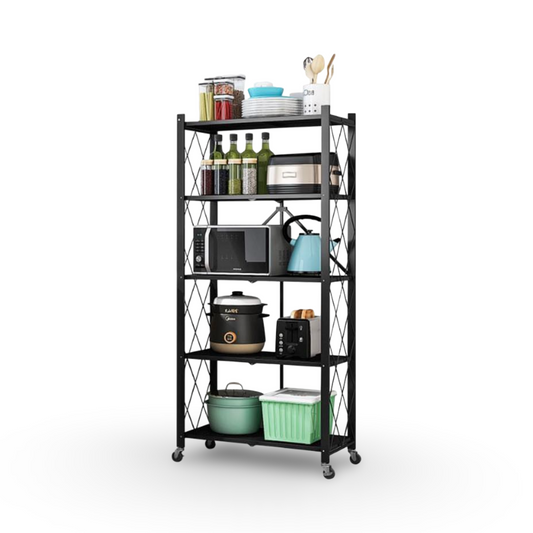 5 Layers Heavy Duty Foldable Metal Organizer Rack