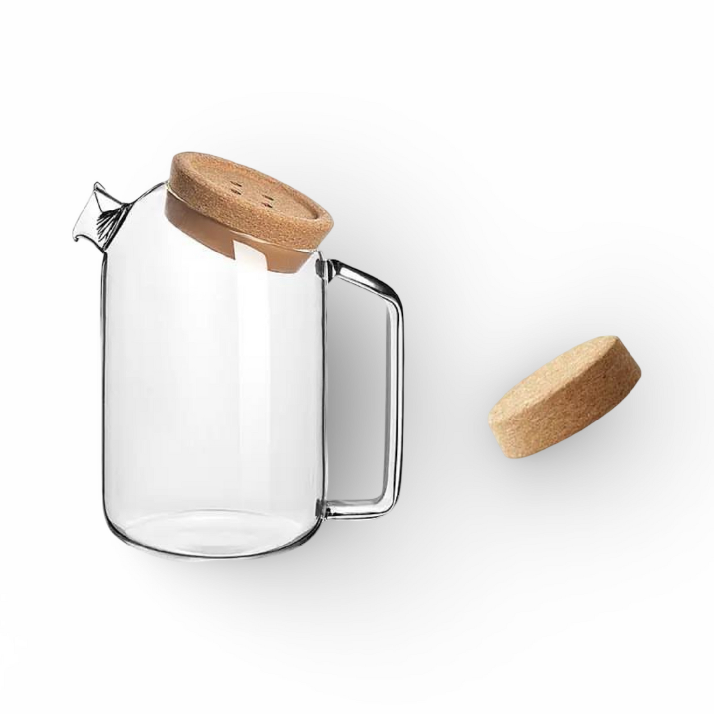 Glass Pitcher With Cork Lid