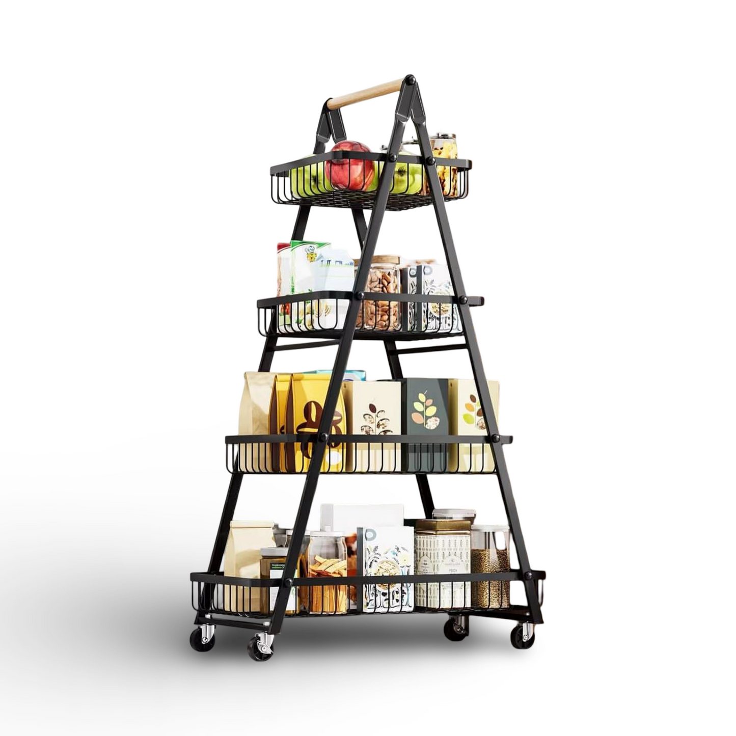 4 Layers Multi Functional Metal Storage Rack With Wheels