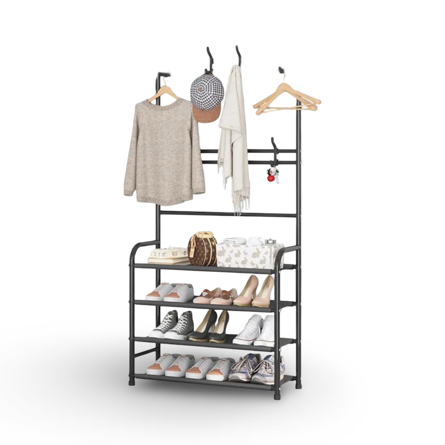 Aluminium Lifestyle 4-Layer Shoe & Hat Rack