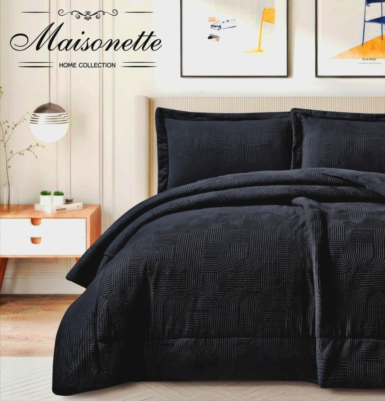 Maisonette Winter Collection – Premium Fleece-Lined Coverlet Set (Double & King, 3-Piece)