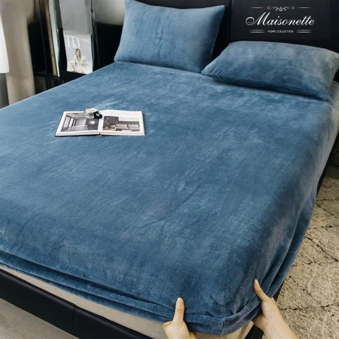 Maisonette Winter Collection – Mohair Fitted Bed Cover Set (Double, 3-Piece)