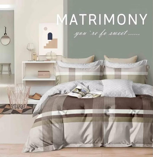 4-Piece Double Bedding Set – Fitted Sheet, Duvet Cover & 2 Pillowcases