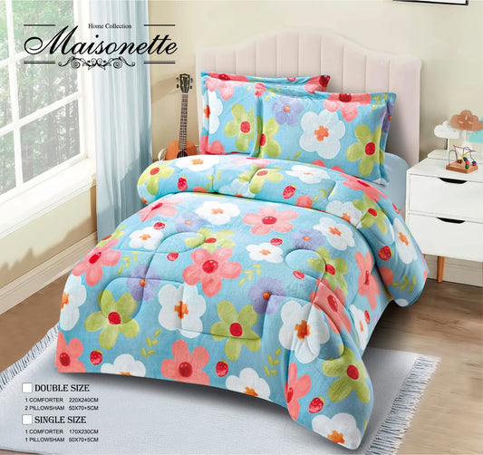 Maisonette Winter Collection – Fleece-Lined Coverlet Set (Single & Half, 2-Piece)