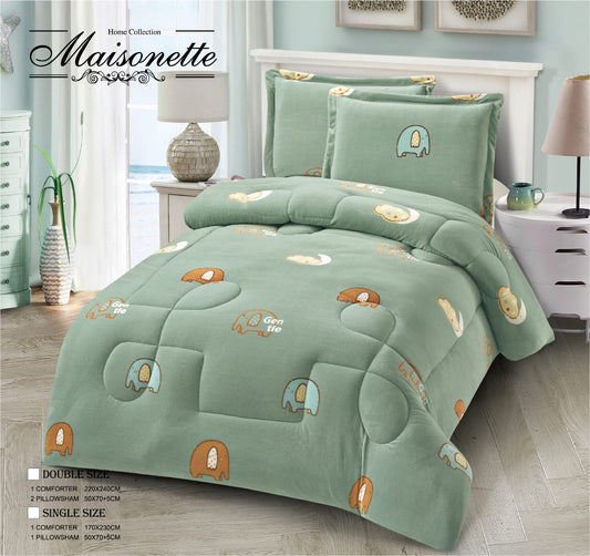 Maisonette Winter Collection – Fleece-Lined Coverlet Set (Single & Half, 2-Piece)