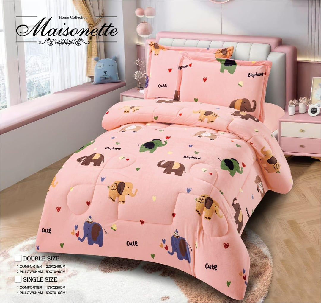 Maisonette Winter Collection – Fleece-Lined Coverlet Set (Single & Half, 2-Piece)