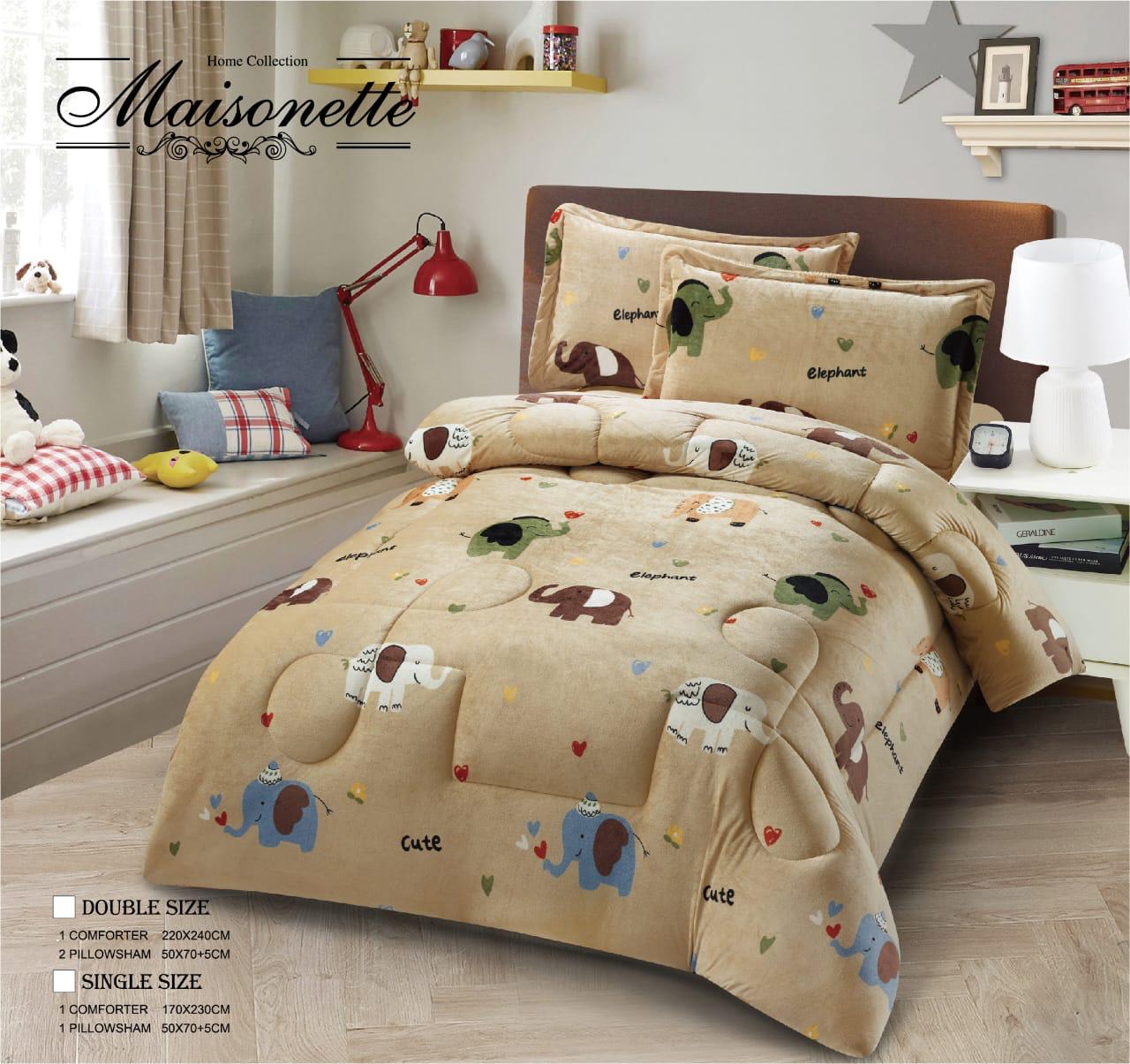 Maisonette Winter Collection – Fleece-Lined Coverlet Set (Single & Half, 2-Piece)