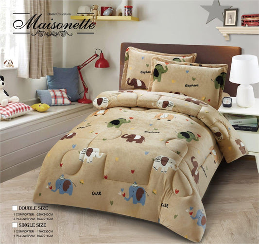 Maisonette Winter Collection – Fleece-Lined Coverlet Set (Single & Half, 2-Piece)