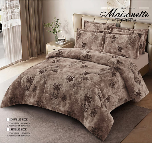 Maisonette Winter Collection – Premium Fleece-Lined Coverlet Set (Double, 3-Piece)