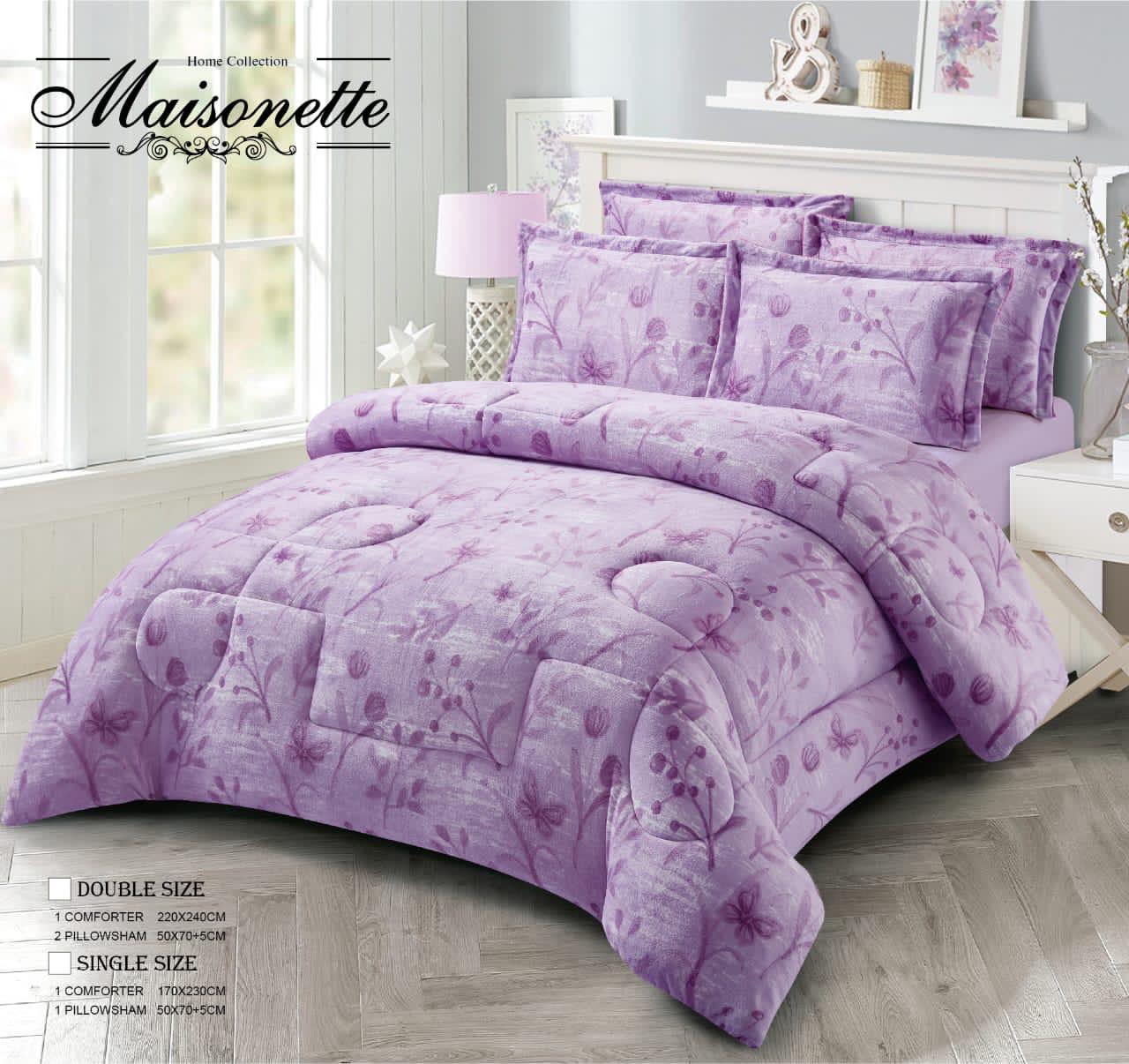 Maisonette Winter Collection – Premium Fleece-Lined Coverlet Set (Double, 3-Piece)