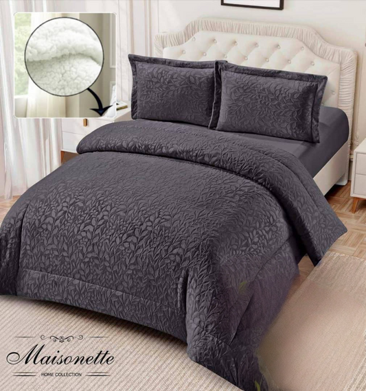 Maisonette Bedding Set – Mohair Fitted Sheet & Inner Fleece Duvet Cover (4-Piece)