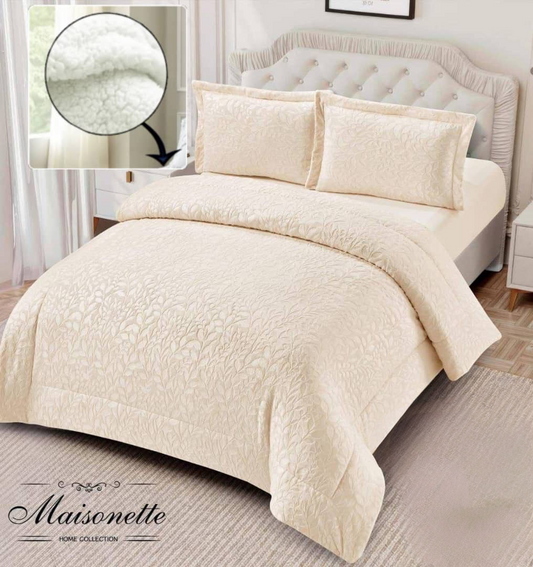 Maisonette King Bedding Set – Mohair Fitted Sheet & Inner Fleece Duvet Cover (4-Piece)