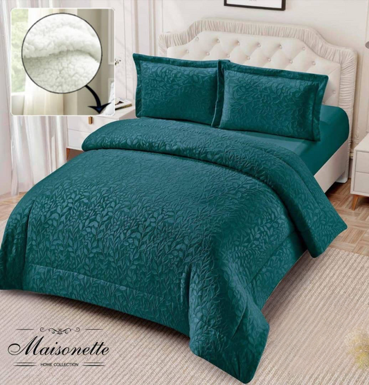 Maisonette Double Bedding Set – Mohair Fitted Sheet & Inner Fleece Duvet Cover (4-Piece)