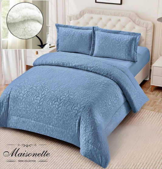 Maisonette Bedding Set – Mohair Fitted Sheet & Inner Fleece Duvet Cover (4-Piece)