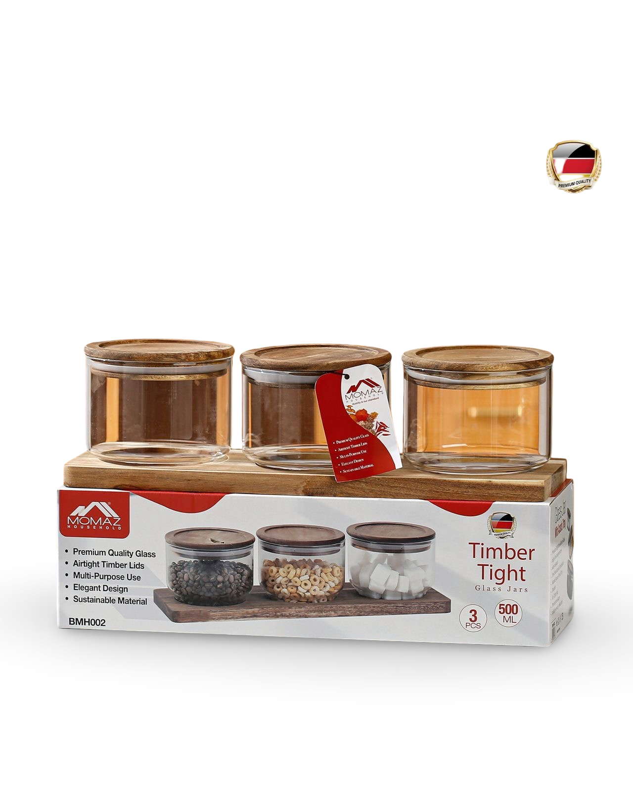 Momaz Glass Jar With Acaia Tray