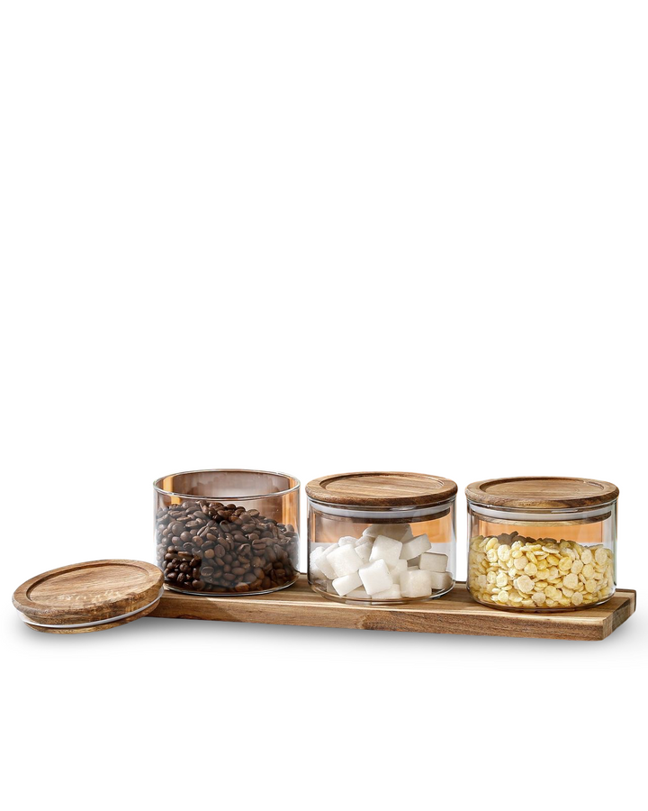 Momaz Glass Jar With Acaia Tray