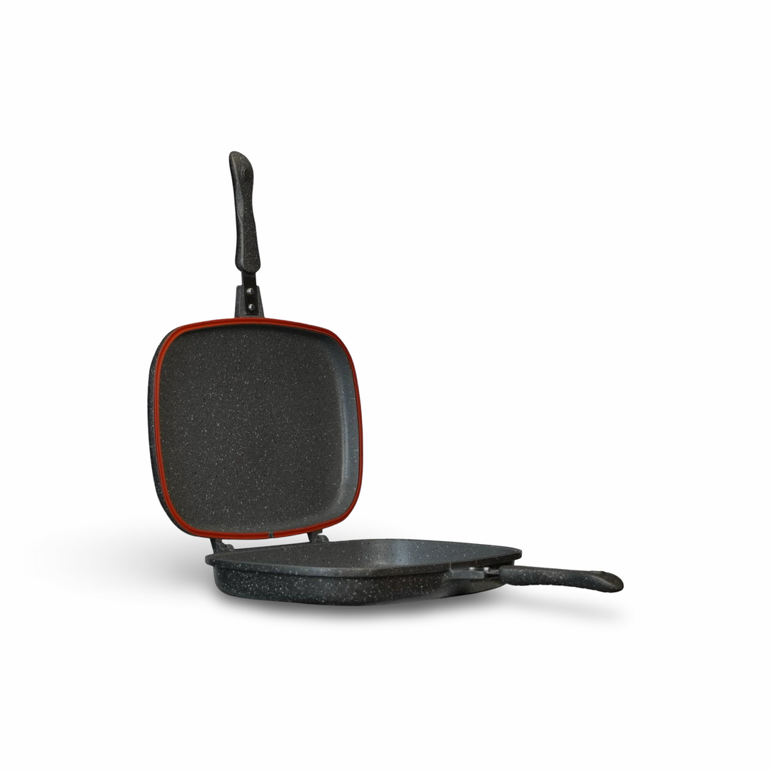 Phoenix 36cm Grey Marble Double Grill Pan