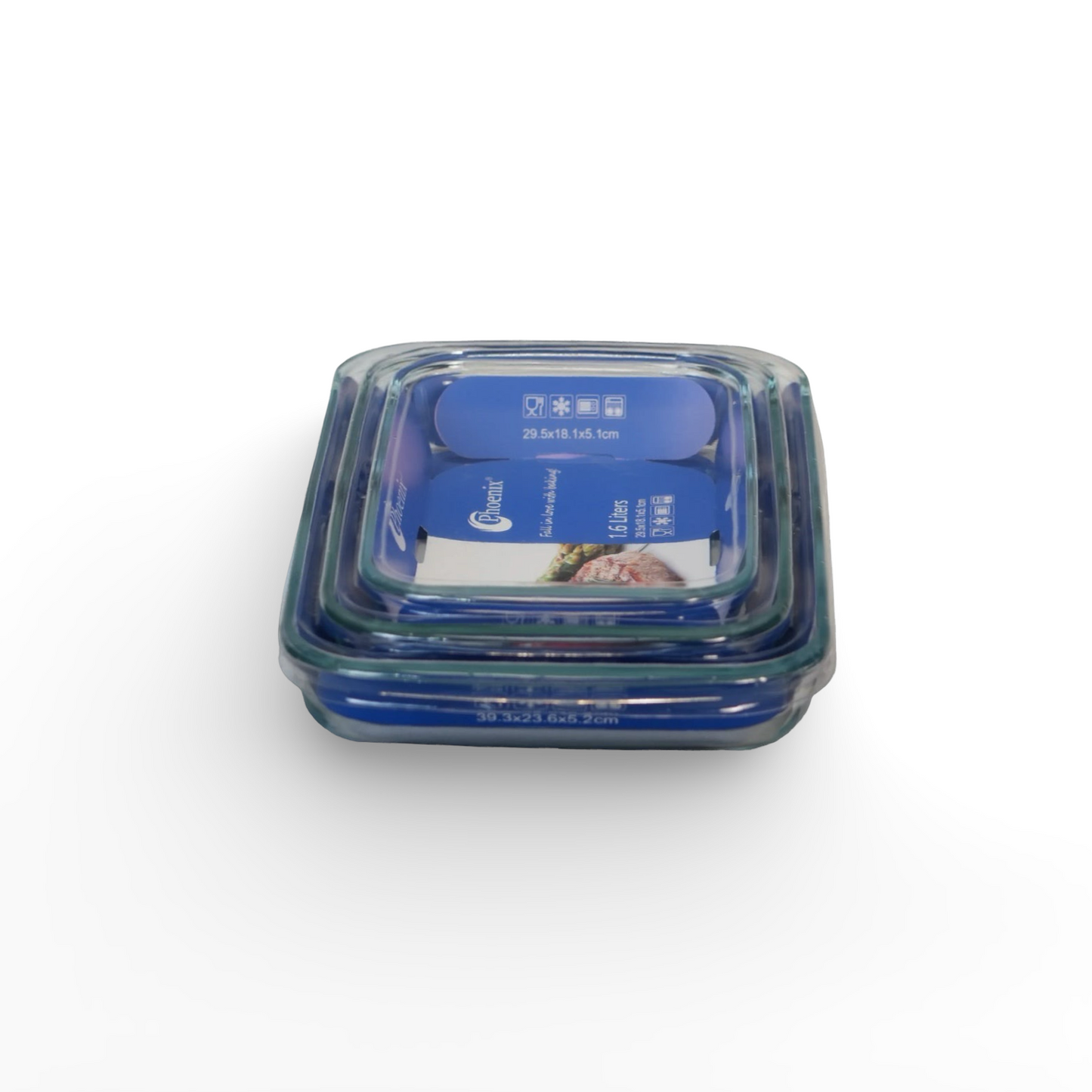 Phoenix 3-Piece Rectangular Pyrex Glass Bakeware Set