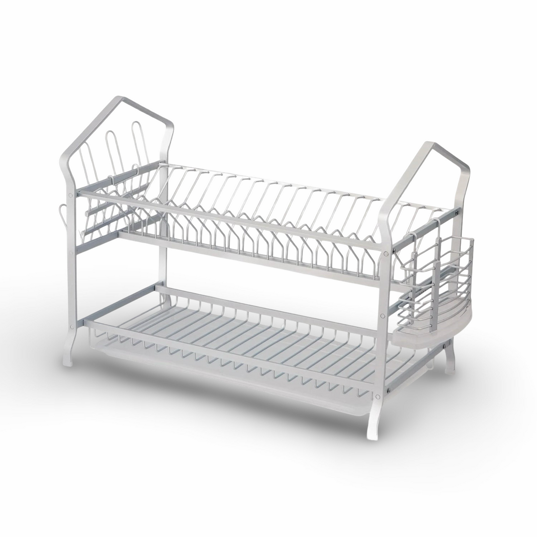 Phoenix 2-Tier Silver Dish Rack