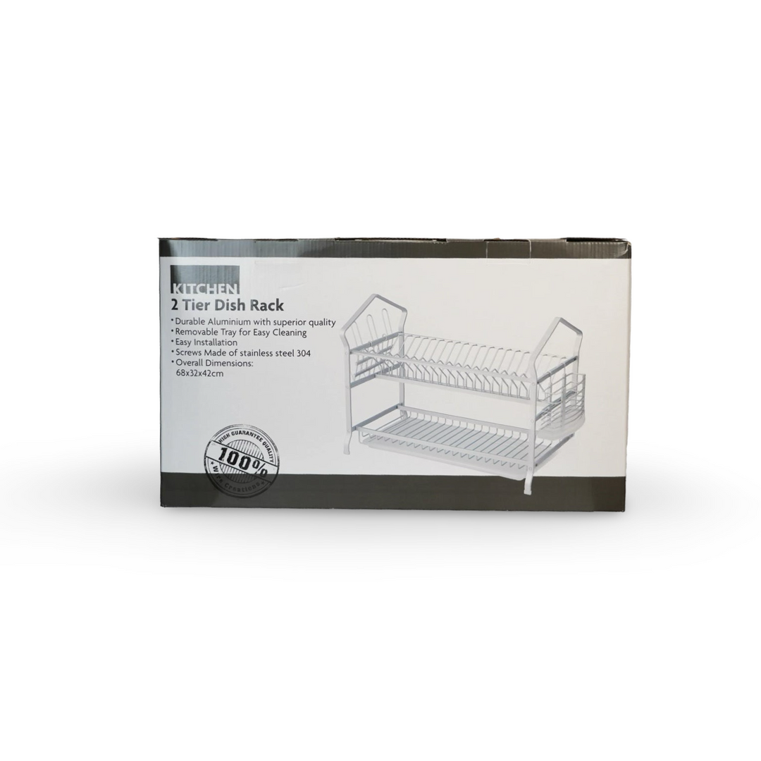 Phoenix 2-Tier Silver Dish Rack