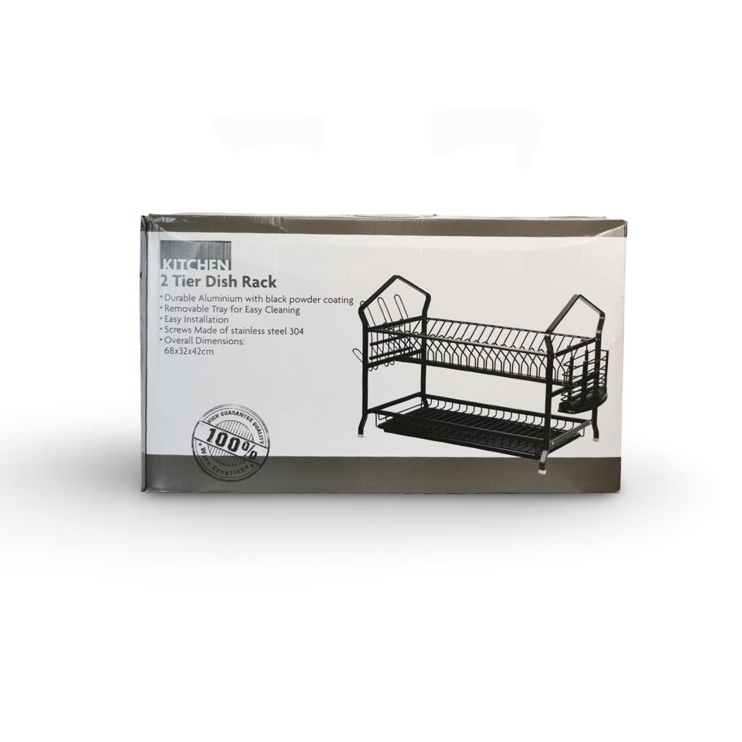 Phoenix 2-Tier Black Dish Rack