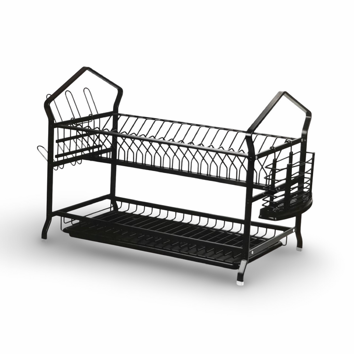 Phoenix 2-Tier Black Dish Rack