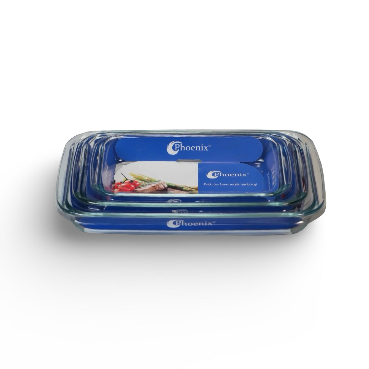 Phoenix 3-Piece Rectangular Pyrex Glass Bakeware Set
