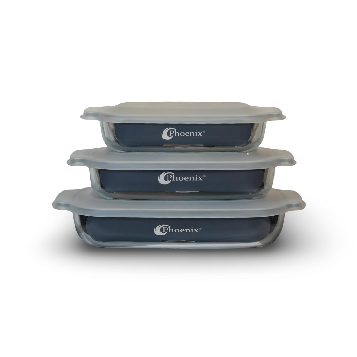 Phoenix Rectangular Pyrex Glassware with Lids