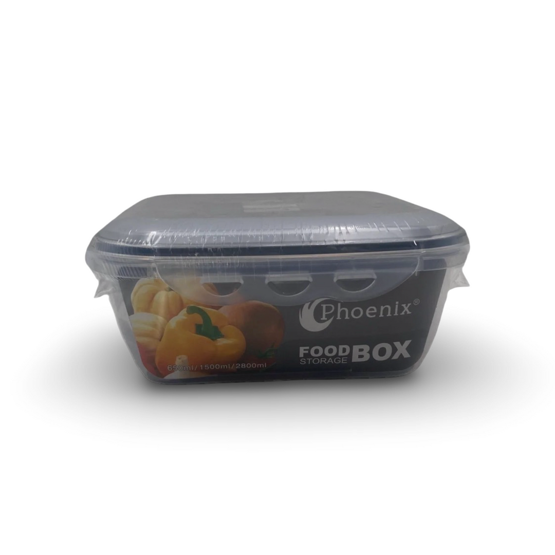 Phoenix, Food Container 3 Pcs Set With Clips Lid