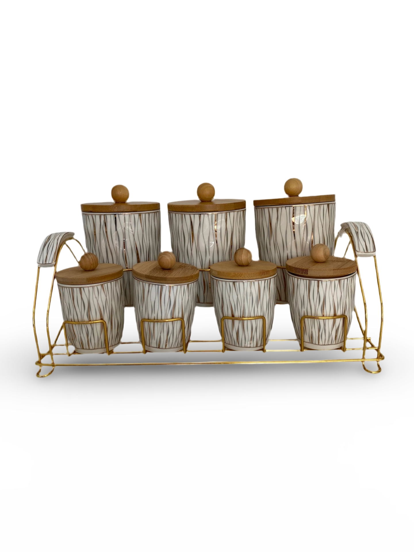 Phoenix, 7 pcs Canister Set With Metal Stand