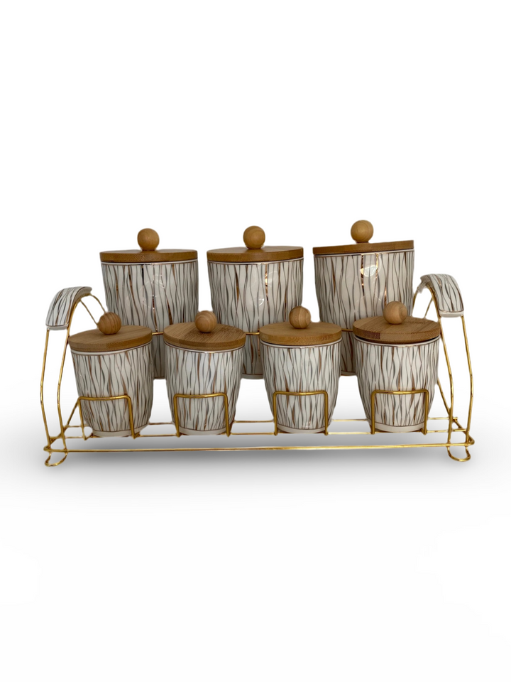 Phoenix, 7 pcs Canister Set With Metal Stand