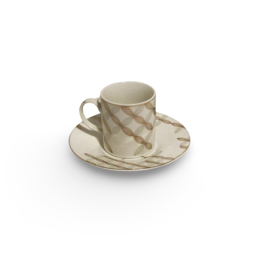White and Gold Coffee Cups Set