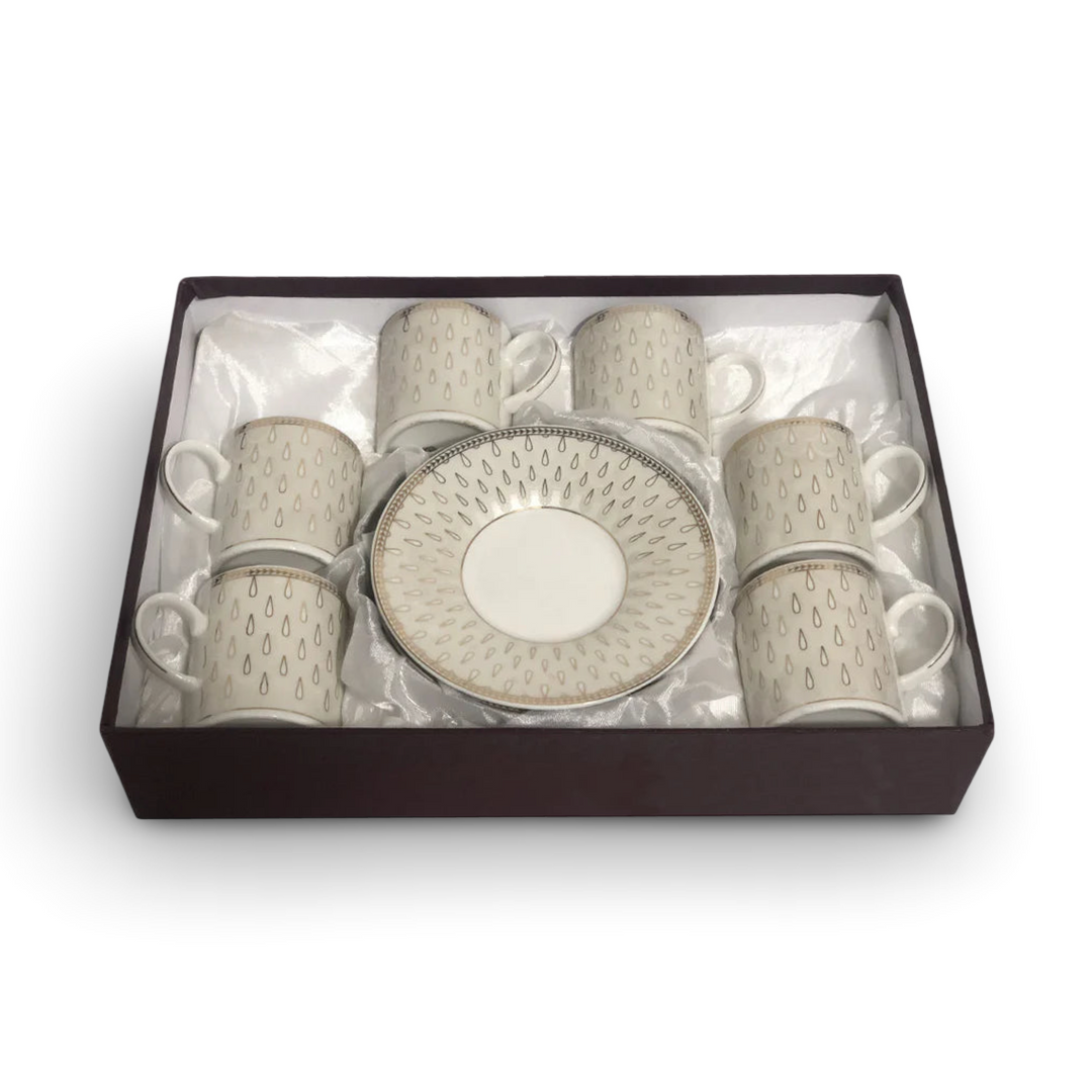 White and Gold Coffee Cups Set