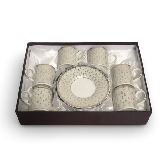 White and Gold Coffee Cups Set