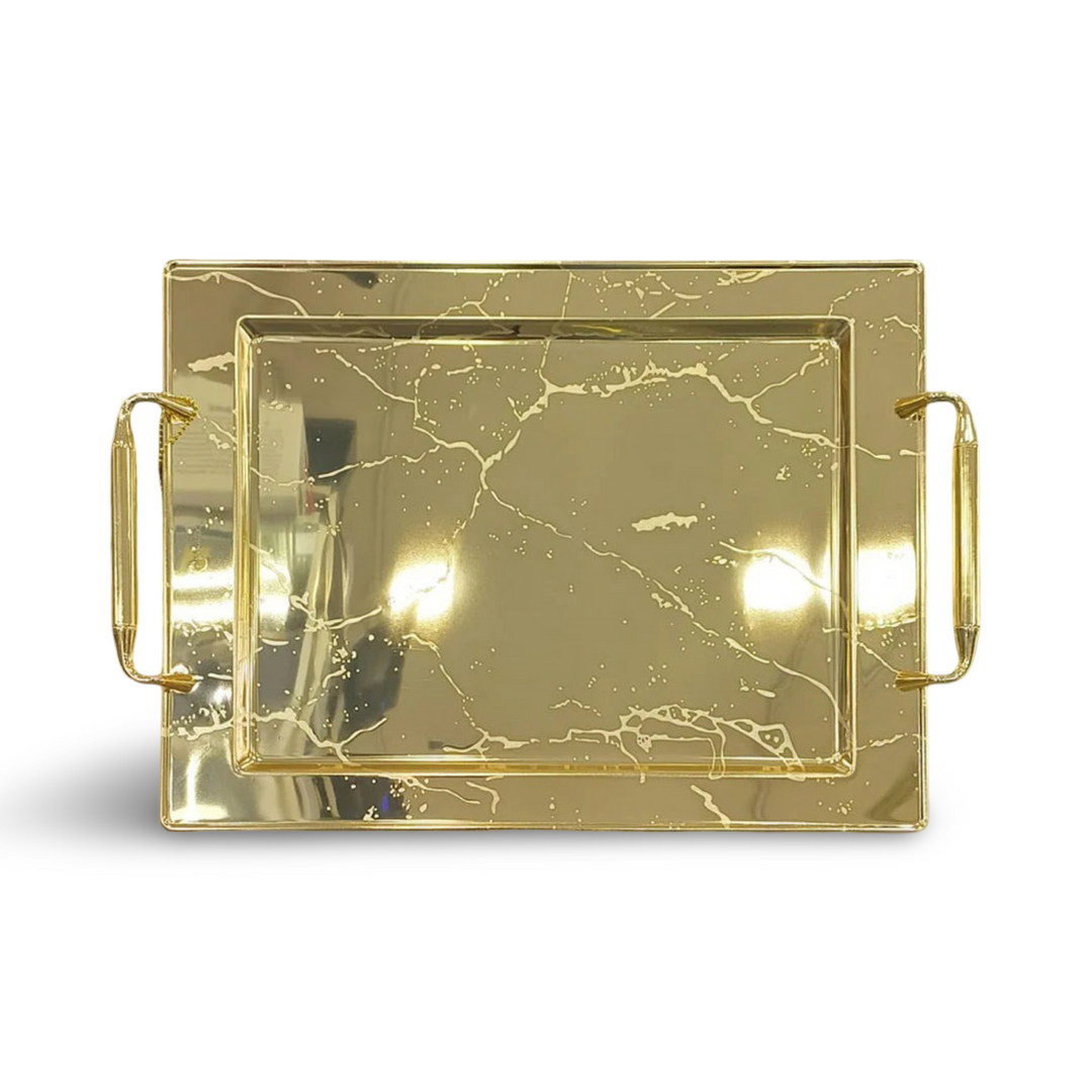 Phoenix Golden Serving Trays In Diverse Patterns