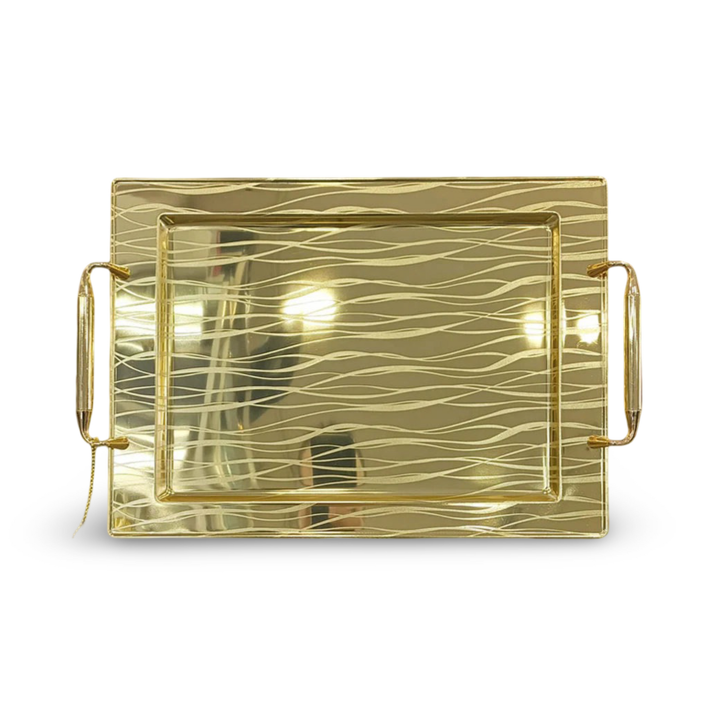 Phoenix Golden Serving Trays In Diverse Patterns