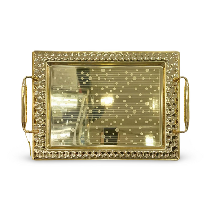 Phoenix Golden Serving Trays In Diverse Patterns