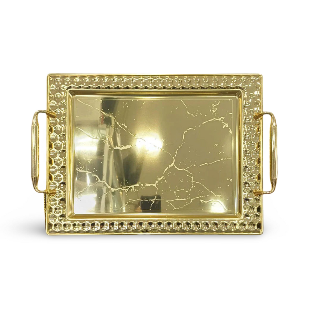 Phoenix Golden Serving Trays In Diverse Patterns