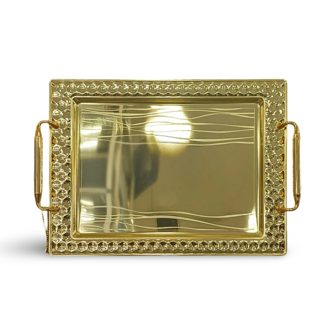 Phoenix Golden Serving Trays In Diverse Patterns