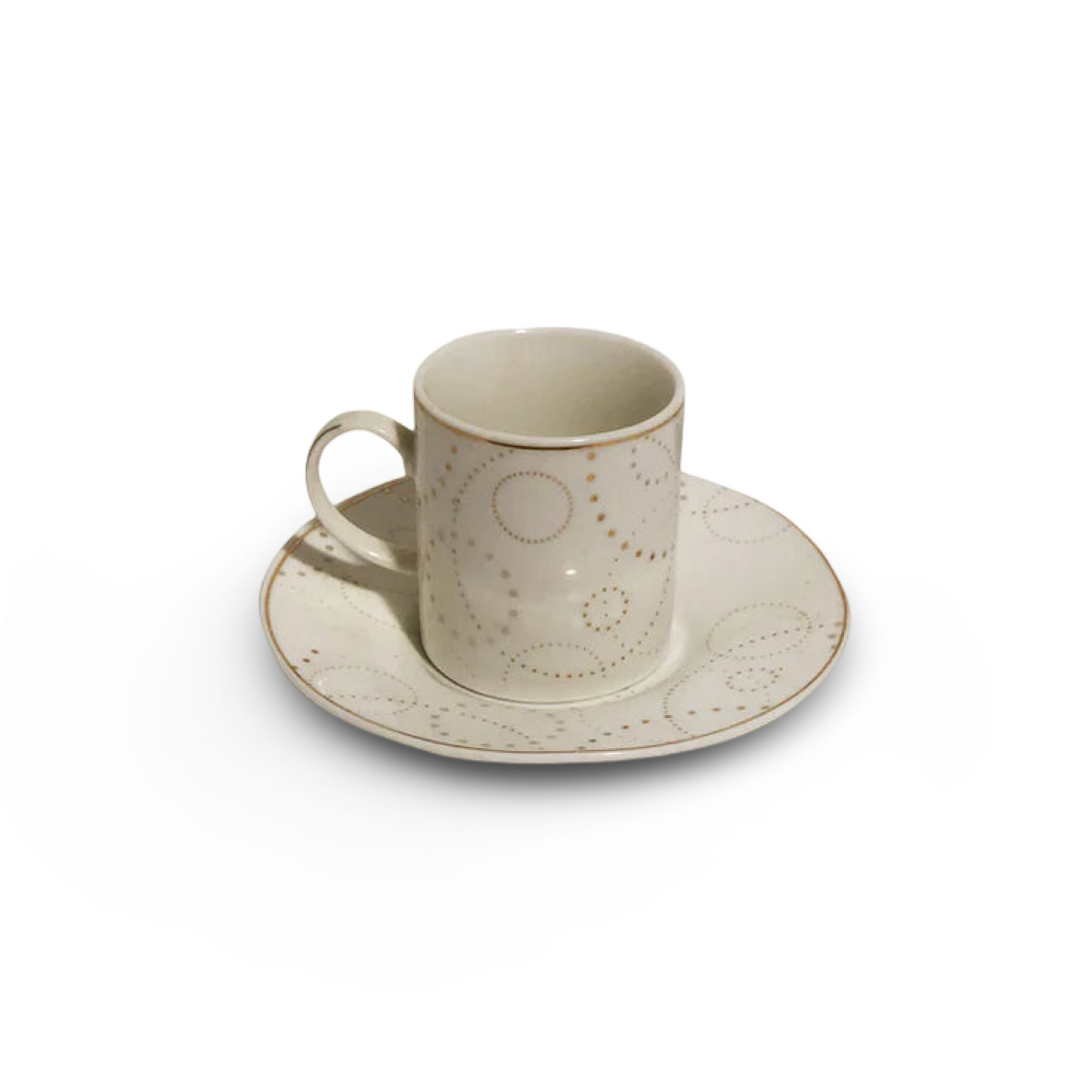 Phoenix White & Gold Coffee Cup Porcelain Set