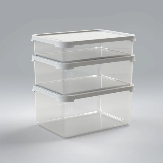 FROSTY TUPPERWARE RECTANGULAR | 3PCS SET