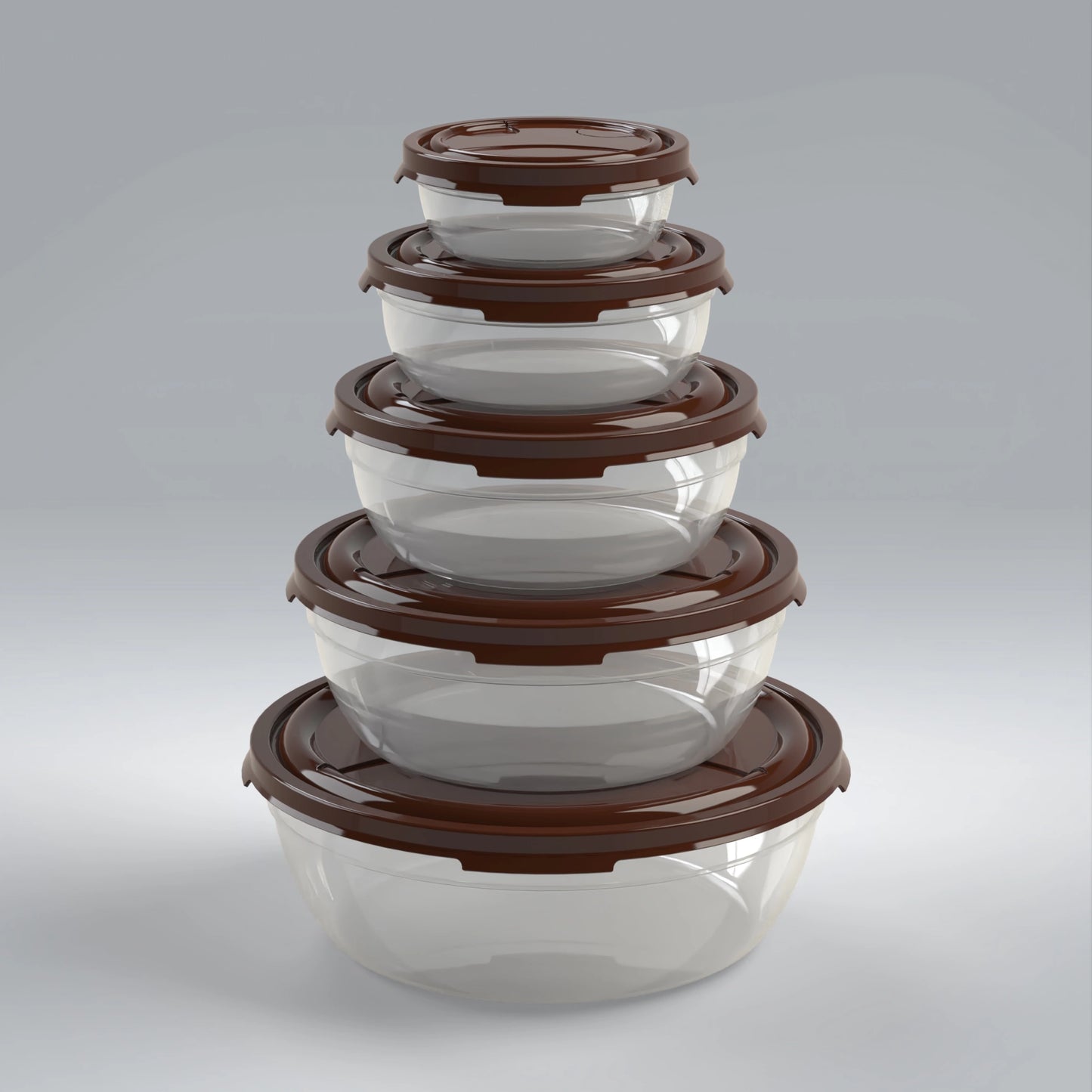 FROSTY 5PCS ROUND TUPPERWARE SET