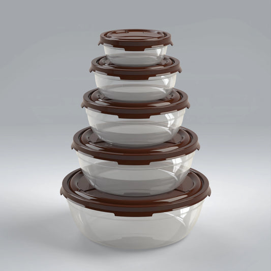 FROSTY 5PCS ROUND TUPPERWARE SET