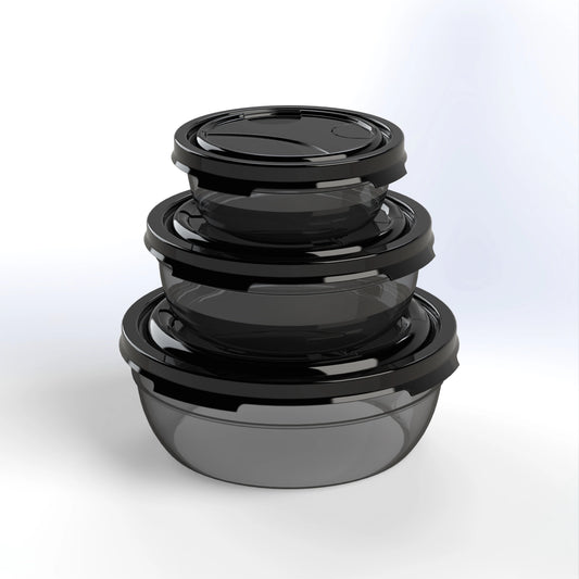 FROSTY 3PCS ROUND TUPPERWARE SET