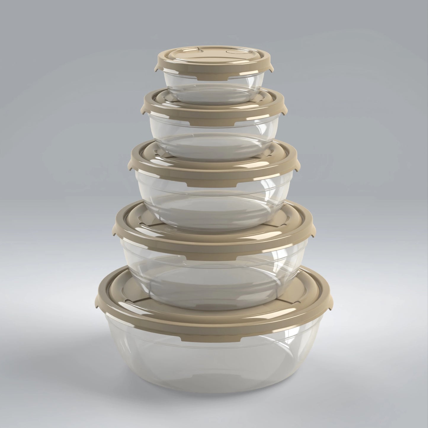 FROSTY 5PCS ROUND TUPPERWARE SET